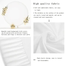 1pc White Round Arch Backdrop Cover, White Round Arch Backdrop Cover, Elastic Fabric, With Elastic Band, Diameter 200/220cm, Round Arch Cover, For Wedding, Birthday Party, Room Background Decoration, Sage Green Round Photography Backdrop, For Round Stand, Baby Shower, Family Party Photography Background Decoration Props, Christmas Party, New Year Party, Home Decoration, Room Decoration Background Decoration - White - View 6