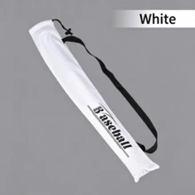 Baseball Bat Storage Bag With Shoulder Strap, Thick Lined Protective Cover, Drawstring Closure, Multi-Size (68/78/88cm) Fit For Baseball & Softball Bats, Black/White Optional - White - View 2