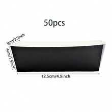 10pcs/20pcs/50pcs Black Food Boxes, Fries Boxes, Popcorn Boxes, Food Paper Trays, Suitable For Lunch Boxes, Bread, Burgers, Restaurant, Halloween Party Supplies And Tabletop Decor - Black - View 6