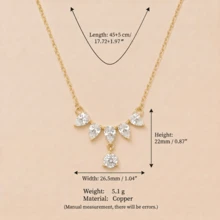 1 Peça Novo Colar de Zircônia Cintilante, Estilo Requintado de Alta Qualidade, Artesanato de Gotejamento de Óleo, Banhado a Ouro 14K, Joia de Material de Cobre, Adequado para Esposas e Mães Usarem, Criando um Visual de Luxo Diário. Combina Facilmente com Looks Diários de Meninas, Festas de Férias na Praia, Festivais de Música, Viagens e Ocasiões de Turismo. Joia Charmosa para Mulheres. Pulseiras e Colares Femininos. Pequenos Acessórios. - Multicolorido - Visão 9