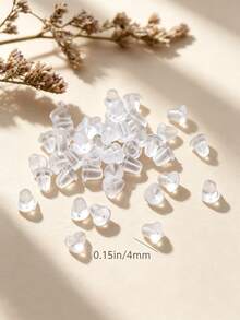 1 Box Of 500pcs Transparent Earring Backs, Earring Findings Suitable For DIY Jewelry Making - Sturdy Earring Post Fixation Clasps With Storage Box, Smooth Surface For Craft Materials, DIY Earring Making Kit And Handcraft Enthusiasts - A Box Of Silicone Earplugs - View 2