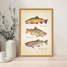 1件無框鱒魚帆布壁畫海報 - 適合居家與辦公室裝飾，節日與特殊場合的完美禮物 - 2 - 查看 9