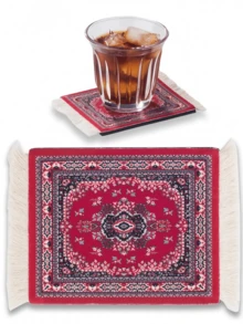 1PC Boho Non-Slip Coffee Mat Bohemia Drink Coaster, Absorbent Kitchen Counter Table Mat For Coffee Accessories, Heat-Resistant Placemat,Dish Drying Mat For Cups, Splash Proof Desk Protector Mat For Home Coffee Station,Coffee Placemat - Type a - View 10