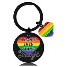 LGBTQ+骄傲月配饰、女同性恋礼物、LGBTQ+钥匙扣、骄傲月必备品、女同性恋周边、彩虹主题礼物 - 彩色 - 查看 9