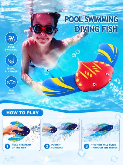 Children's Swimming Pool Toys, Self-Propelled Underwater Torpedo Fish Toy, Ideal For Underwater Games And Outdoor Gifts, Suitable For Boys And Girls