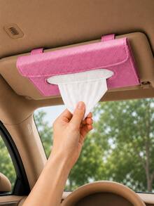 Powcan Car Sun Visor Tissue Box, Pleated PU Leather Car Tissue Holder, Hanging Tissue Storage Box, Easy To Use, Car Interior Storage Box, Car Accessories, Suitable For Drivers And Passengers, Travel Daily Use, Spring/Summer Birthday Gift, New Car Gift, Best Color - Multicolor - View 12