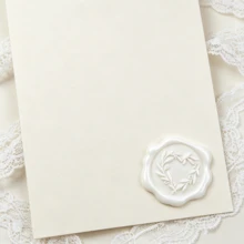 25pcs/Pack Pearl White Heart Flower Wreath Pattern Wax Seal Stickers, For Wedding Invitations, Party Invitations, Gift Packaging, Scrapbooking Decoration - Pearlescent White - View 8