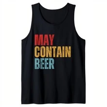 Men'S Comfortable Sleeveless Tank Tops With A Round Neck, Ideal For Outdoor Summer Activities. A Great Gift Option For Him, Featuring A Graphic Design. Lightweight Unisex Vest For Fitness And Casual Wear - 黑色 - 查看 1