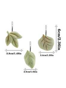 12pcs Green Leaf Decorative Hooks, Iron Material, Durable And Rust-Proof, Green Leaf Style Hooks To Decorate Indoor Space With Fresh Vibe, Recommended Summer Item, Gift & Card - Green - View 4