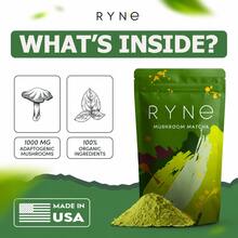 3 Bag RYNE Mushroom Matcha Powder, USDA Organic Ceremonial Grade, Focus, Clarity & Immune Health, Natural Energy Supplement - 3件 - 查看 2