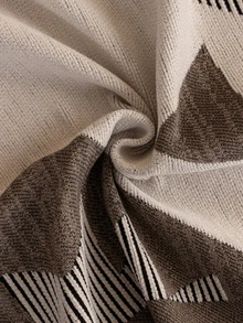 1pc All-Season Bohemian Non-Slip Sofa Cover, High-Weight Chenille Material, Premium Geometric Pattern Sofa Throw, Pet-Friendly Machine Washable Sofa Protector, Tassel Trim Vacation Blanket, Suitable For 1/2/3/4 Seater And Sectional Sofas, Perfect For Living Room Bedroom Sofa Decor, Home Decor Supplies - Chocolate Brown - View 2