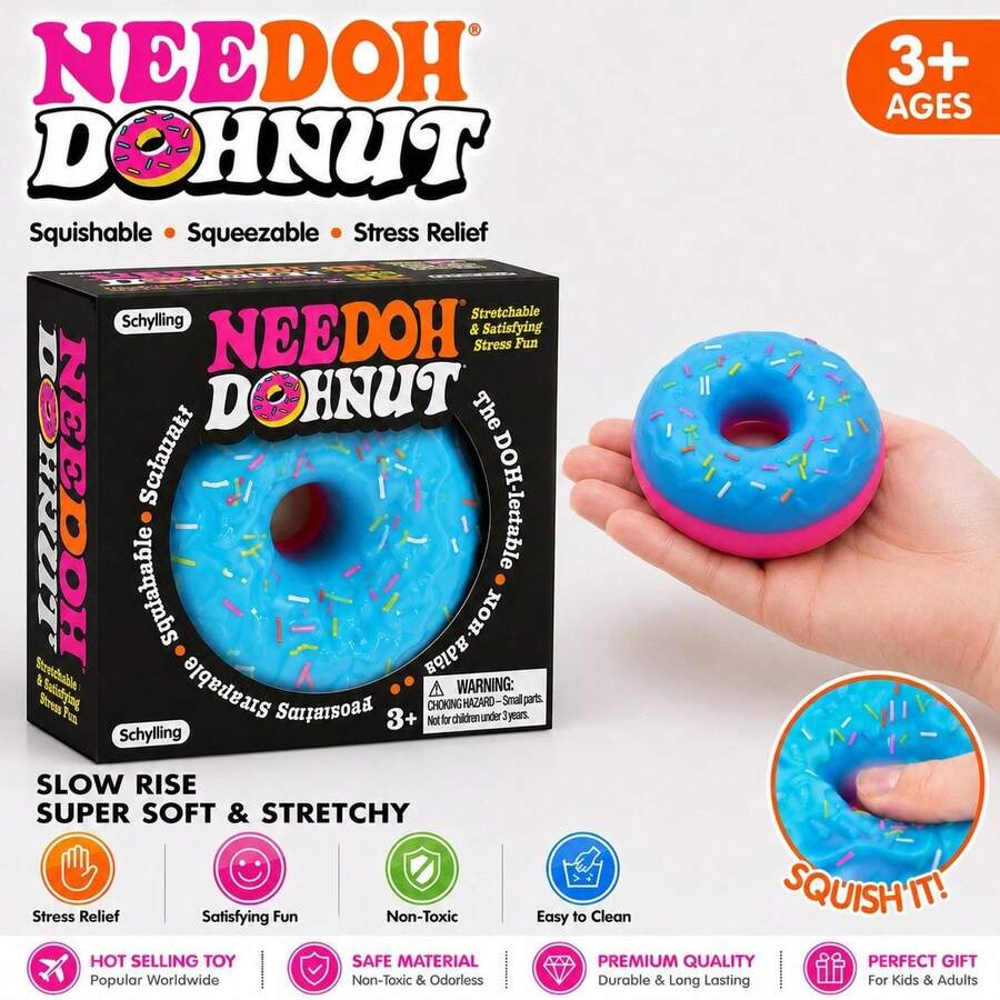 Đồ chơi giảm căng thẳng Schylling NeeDoh DOHNUTS Retro Teddy Ball | Họa tiết xoáy nhuộm màu phong cách Hippie cổ điển | Đồ chơi bằng thạch trong suốt | Phần thưởng cho lớp học mùa hè và lễ tốt nghiệp