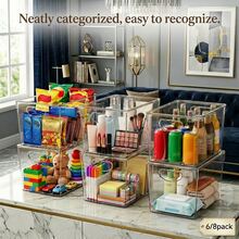 Clear Storage Bins With Lids Stackable - Large Plastic Containers For Pantry Organization And Storage - Perfect For Kitchen,Fridge,Laundry Room,Bathroom,Garage,Closet,Cabinet Organizer - Clear - View 7