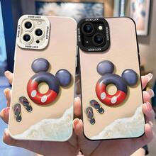 Disney Mickey Mouse Beach Swim Ring Phone Case, Decorated With Sand, Seawater & Flip‑Flop Patterns, Shockproof Protective Cover Compatible With IPhone 17/16/15/14/13/12/11 Pro, Perfect Gift For Family, Friends, Birthdays, Holidays, Boyfriends, Girlfriends & Valentine's Day - trắng - Xem 3