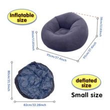 1pc Inflatable Single-Seat Sofa, Spherical Inflatable Bean Bag Chair, Indoor/Outdoor Relaxing Sofa, Slouchy Sofa Inflatable Mattress, Living Room Decor, Leisure Recliner - Multicolor - View 4