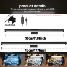 1pc Computer USB Screen Hanging Light, USB Dimming Reading LED Desk Lamp, Three Color Infinite Dimming, 45 ° Adjustment Angle, Clip On Installation, Soft Light Does Not Harm The Eyes, Computer Screen Light, Night Light, Reading Light, Suitable For Gaming Rooms, Study Rooms, Offices, Bedrooms - USB - View 4