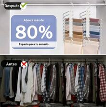Percha para pantalones de 9 capas (2 unidades), perchaahorradora de espacio, estante de ropa multifuncional, organizadorde armario para pantalones, vaqueros, leggings y faldas, regalo deverano - Übersicht 3