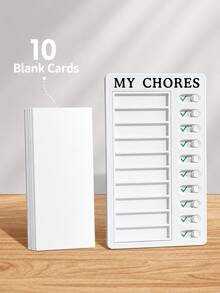 1PC/ To Do List Board With 10 Replaceable Cards, Reusable Checklist Memo Board, Portable Daily Planner, Task Management Reminder Chart, DIY Message Board For Home, Office, School, Travel, Study, Fitness & Habit Tracking - Self-discipline Check-in Device - View 14