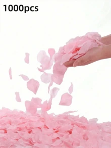 100/500/1000/2000/3000 piezas Pétalos de rosa rosa artificial, flores hechas a mano románticas, adecuadas para bodas, fiestas, decoración de habitaciones, decoración del hogar, decoración de cumpleaños, decoración de mesa, decoración de dormitorio, decoración de baño, regalo del Día de San Valentín, decoración de graduación - Rosa - Ver 11