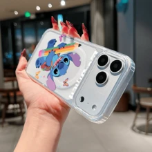 Disney Lilo & Stitch Phone Case - Backpack‑Wearing Stitch Holding Oversized Rainbow Pencil, Surrounded By Butterflies & Sparkles, White "Lilo & Stitch" Lettering, Cute School‑Style Art, Compatible With IPhone 17, 16, 15, 14, 13, 12, 11 Pro Series And Galaxy S22, S23, S24, S25 Models, Ideal For Students, Back‑To‑School Gifts. - Trong sáng - Xem 5