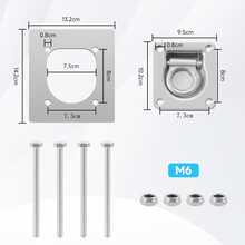 6 Pack Stainless Steel Recessed D Ring Tie Down Anchors Heavy Duty Flush Mount Cargo Securing Rings Universal Fixing Hooks For Trailer Truck RV Boat Outdoor Cargo Loading - Silver - View 7
