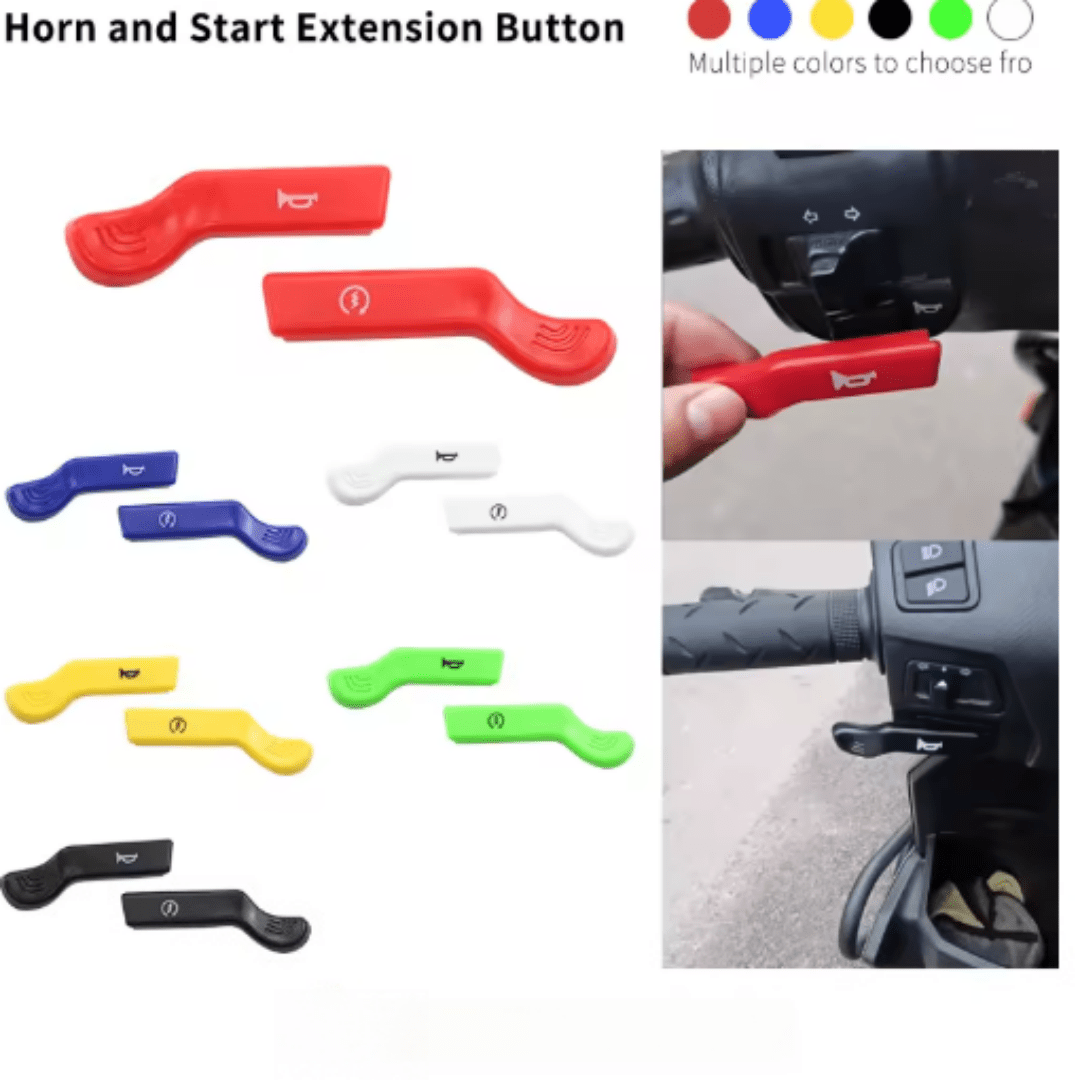 2pcs Motorcycle Horn & Start Button Extension, Handlebar Control Switch Extender, Universal Scooter Accessories For Easy Operation