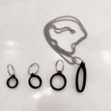 1件銀色防丟防護鏈條掛繩，附4件不同尺寸矽膠環，適用於各種電子煙裝置，不含電子煙 - 彩色 - 查看 4