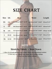 conciso Đầm maxi không tay hai lớp bằng chiffon dành cho nữ, lãng mạn, thích hợp cho bãi biển, đám cưới, tiệc tùng, phù dâu, tiệc trà, năm mới, ngày Valentine, sinh nhật, mùa xuân. - màu nâu - Xem 3
