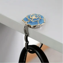 1pc Rose Flower Purse Hanger, Portable Table Edge Bag Hook, No Glue Stable Gravity Hook, Decorative Handbag Holder For Office, Restaurant, Travel And Daily Use - Roses - View 6