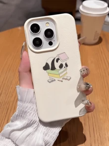 1件 白色書本熊貓極簡風個性化 TPU 防震全包覆手機殼，適用於 Apple 17, 16, 15, 14, 13, 12, 11 Pro Max, Air 系列 - 彩色 - 查看 2