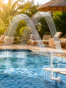 1set--Nozzle (Main Product) + Adapter (Accessory) Pool Fountain,Pool Sprinkler Fountain,Pool Fountain For Above And In-Ground Pools, Swimming Pool Water Fountain - A - View 2