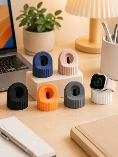 1 chiếc giá đỡ sạc đồng hồ thông minh bằng silicone, đế sạc đồng hồ nam châm có ngăn lưu trữ cáp & đế chống trượt, chế độ giá đỡ để bàn, dùng cho bàn cạnh giường, bàn làm việc, văn phòng, tại nhà