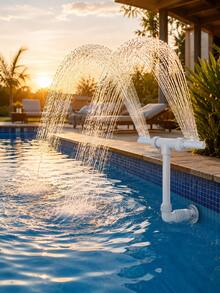 1set--Nozzle (Main Product) + Adapter (Accessory) Pool Fountain,Pool Sprinkler Fountain,Pool Fountain For Above And In-Ground Pools, Swimming Pool Water Fountain - A - View 5
