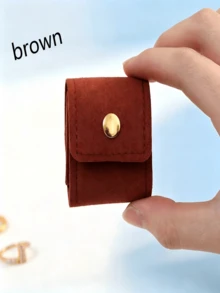 Minimalist Portable Compartment Jewelry Bag, Ring Storage Pouch, Small Travel Jewelry Organizer Bag For Earrings And Accessories - Multicolor - View 2