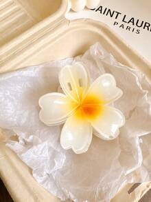 3件/1件 大號 8cm/3.15in 漸層花朵設計 綠色、黃色和白色髮夾 女用，優雅、簡約、百搭，適合日常、派對、工作、旅行、返校、學校、髮夾、髮夾、學生用品、度假夏季髮飾海灘抓夾 - 彩色 - 查看 6
