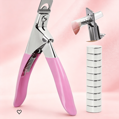 1 Juego de Cortaúñas Magnético con Medición de Longitud, Herramienta Práctica para Manicura DIY y Salón Profesional, Corta Fácilmente la Forma Precisa de las Uñas. Las Hojas de Acero Inoxidable son Afiladas y Duraderas, Cortan las Uñas Acrílicas Limpiamente sin Rajaduras ni Rugosidad; el Mango Antideslizante Rosa es Cómodo y sin Esfuerzo para Usar por Largo Tiempo. Viene con Regla de Posicionamiento Magnético para Fijar Exactamente la Longitud de Corte, con Escala Clara