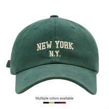 1pcs NEW YORK Embroidered Baseball Caps, Assorted Colors, Casual & Minimalist, Adjustable, For Daily & Outdoor Wear - Multicolor - View 14