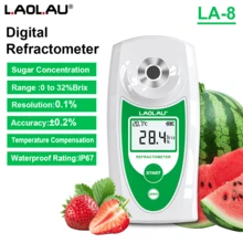 L.A.OL.A.U L.AOL.AU Digital Refractometer, Fruit Sugar Meter, High Precision 0-32% Brix Tester For Watermelon, Orange, Grape, Apple Sugar Content Measurement - One Size Fits All - View 11