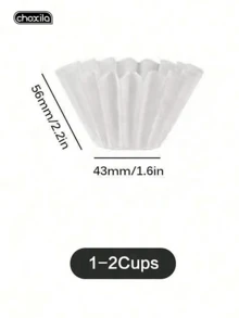 choxila 50片装咖啡滤纸，基础款篮式咖啡滤纸，适用于手冲咖啡壶和1-4杯咖啡机，白色 - 50pcs - 查看 7