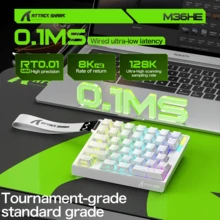 ATTACK SHARK M36HE Wired Gaming Keyboard: Single-Handed Keyboard, 8K Polling Rate, 128-Zone Scanning, 0.01ms RT Precision, 0.1ms Response Time, Custom Magnetic Fully Fluorinated Switches, Hot-Swappable Keycaps, Fashionable Compact Design - View 5