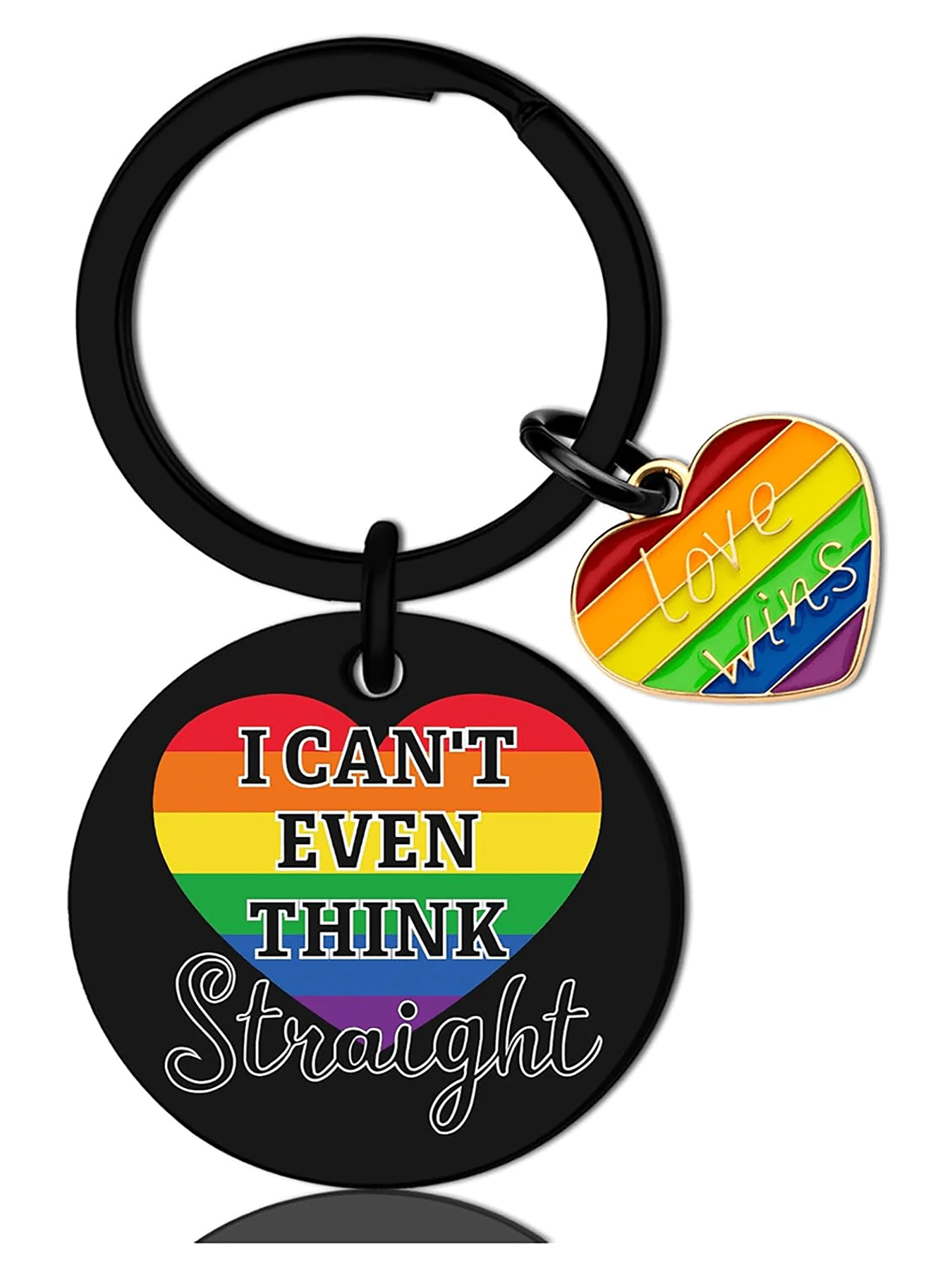 LGBTQ+骄傲月配饰、女同性恋礼物、LGBTQ+钥匙扣、骄傲月必备品、女同性恋周边、彩虹主题礼物 - 彩色 - 查看 1