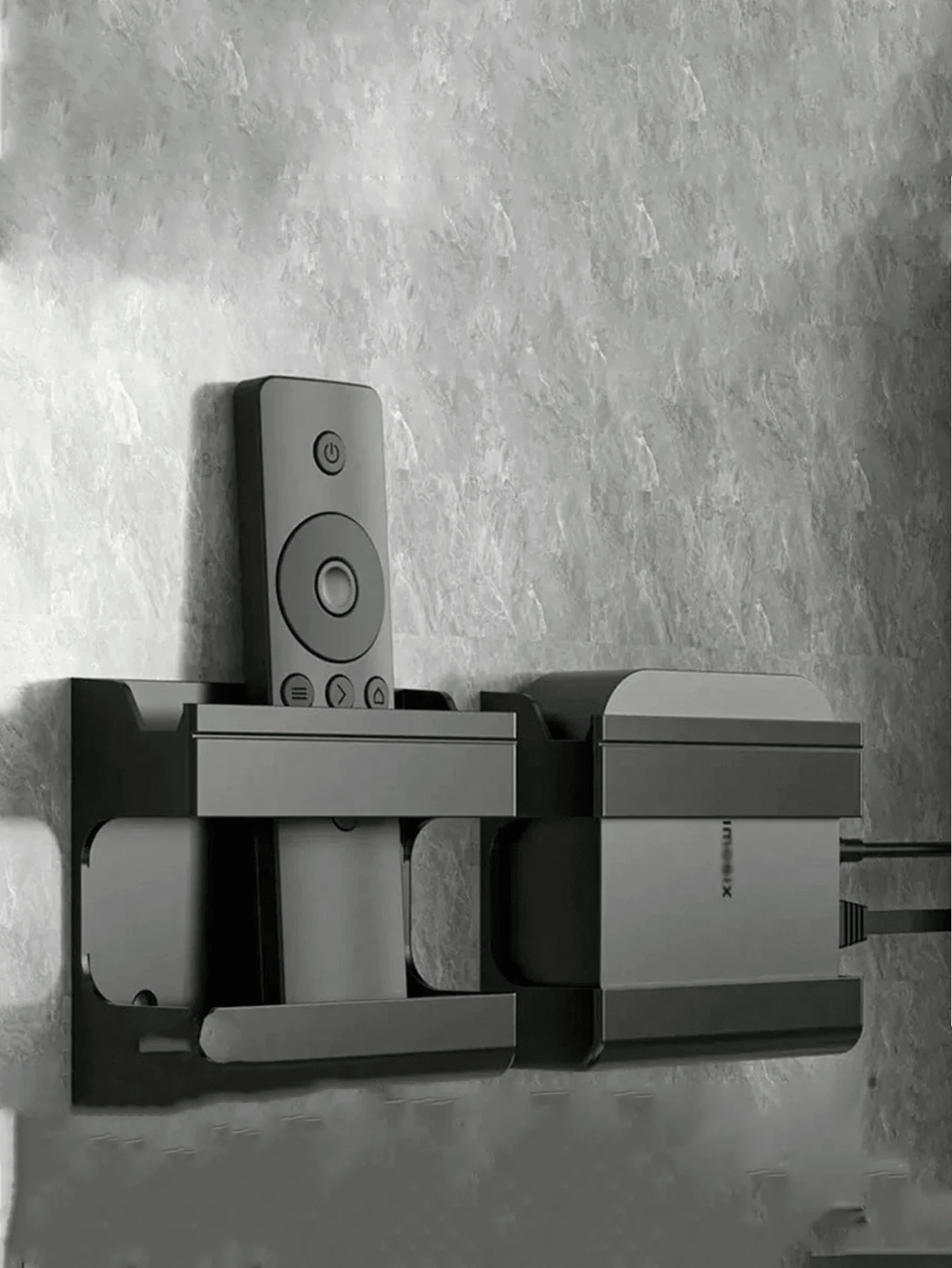 2/1pc Universal Smart Gateway Wall Mount Bracket, No-Drill Adhesive Backing Non-Destructive Reusable Bracket, ABS Material With Cable Management Function Storage Shelf, Suitable For Router, Modem, Speaker And Small Items, Space-Saving, Applicable For Home Living Room Bedroom Office