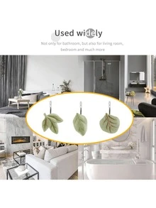 12pcs Green Leaf Decorative Hooks, Iron Material, Durable And Rust-Proof, Green Leaf Style Hooks To Decorate Indoor Space With Fresh Vibe, Recommended Summer Item, Gift & Card - Green - View 6