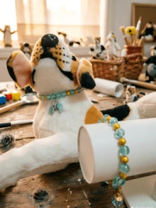青少年DIY手工串珠手工套裝,製作客製化串珠項鍊與手鍊,可DIY毛絨動物項圈,女孩手工珠寶禮品套裝 - 彩色 - 查看 6