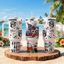 Disney 40 Oz Tumbler With Handle And Straw, Nightmare Before Christmas Jack Skellington Insulated Travel Mug, Double Wall Stainless Steel Vacuum Cup For Hot & Cold Water, Spooky Halloween Christmas Gifts - Nightmare - View 1