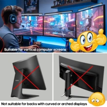 1pc Computer USB Screen Hanging Light, USB Dimming Reading LED Desk Lamp, Three Color Infinite Dimming, 45 ° Adjustment Angle, Clip On Installation, Soft Light Does Not Harm The Eyes, Computer Screen Light, Night Light, Reading Light, Suitable For Gaming Rooms, Study Rooms, Offices, Bedrooms - USB - View 6
