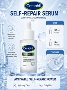Cetaphil Soothing Repair Serum, Full Size 30ml/Sample 5ml. Gentle Formula, Improves Skin Redness, Deeply Hydrates, Lightweight And Refreshing Texture, Easily Absorbed, Suitable For Dry Skin - Cetaphil Self-repair Essence - View 2