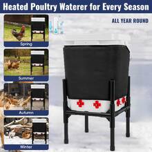 5.28Gal Winter-Proof Heated Chicken Waterer With Stand | Removable Pad & 8 Nipples | No-Freeze Poultry Drinker Coop Essential - 20L - View 5