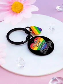 LGBTQ+骄傲月配饰、女同性恋礼物、LGBTQ+钥匙扣、骄傲月必备品、女同性恋周边、彩虹主题礼物 - 彩色 - 查看 4