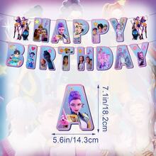 51pcs K-POP Girl Group Theme Party Back To School Costume Set, Suitable For 10 People, Disposable Birthday Party Tableware Including Plates, Cups And Napkins. Holiday Decoration Supplies, Suitable For Camping, Picnic, Backyard BBQ And Party Decoration, Also Ideal Decoration For Halloween, Christmas And Party, And A Great Surprise Gift For Fans. - Multicolor - View 4